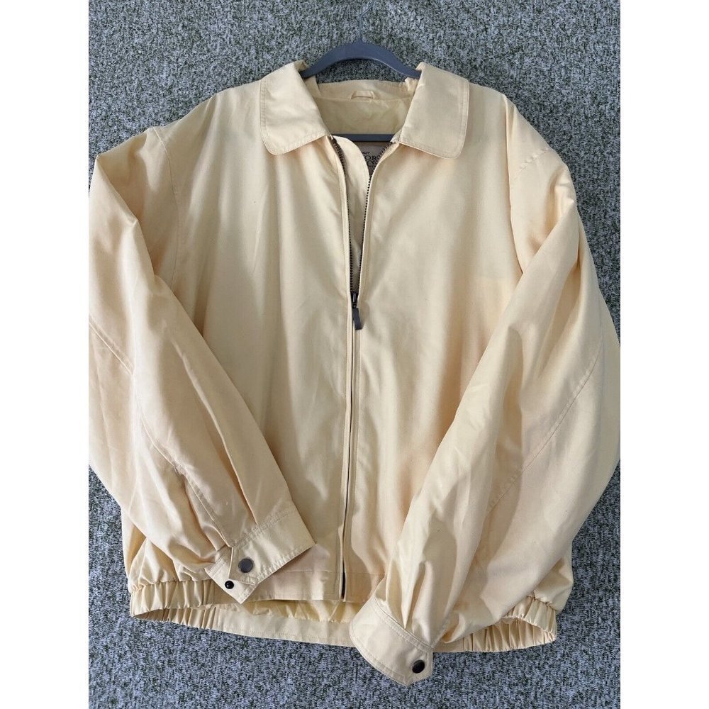 New York Classics Windbreaker Mens Large Yellow Full Zip Water Resistant NWT